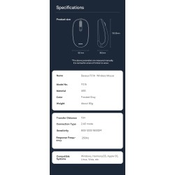 Buy Baseus Wireless Mouse - F01A - Frosted Gray in Cyprus, Nicosia, Limassol, Larnaka, Pafos