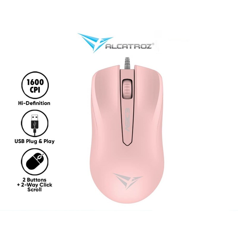 Alcatroz ASIC 3 Wired Mouse 1600 CPI Ergonomic Peach (Blister) — Buy in Cyprus with Fast Delivery