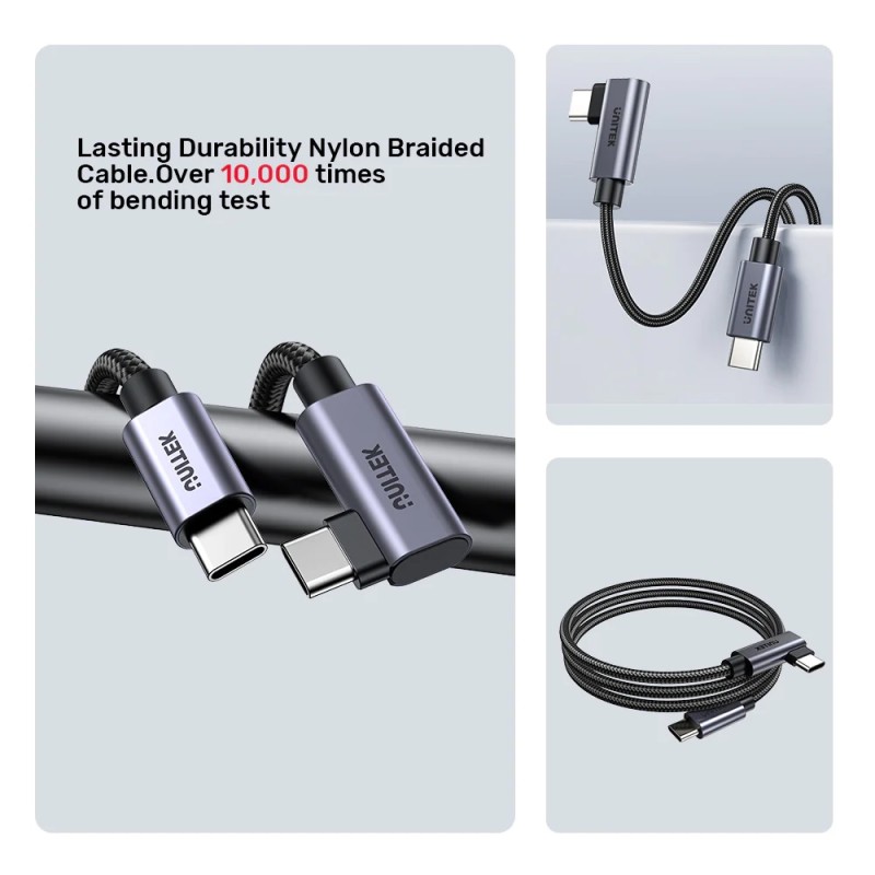 Buy Unitek MC USB-C Cable - C14123BK-5M - PD100W L-Shape 5.0m in Cyprus, Nicosia, Limassol, Larnaka, Pafos