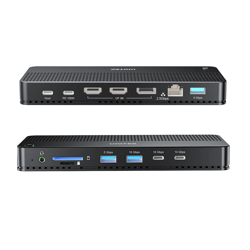 Buy Unitek D1104A USB-C 13in1 8K Triple Display Docking Station USB3.2 & 2.5G Lan in Cyprus, Nicosia, Limassol, Larnaka, Pafos