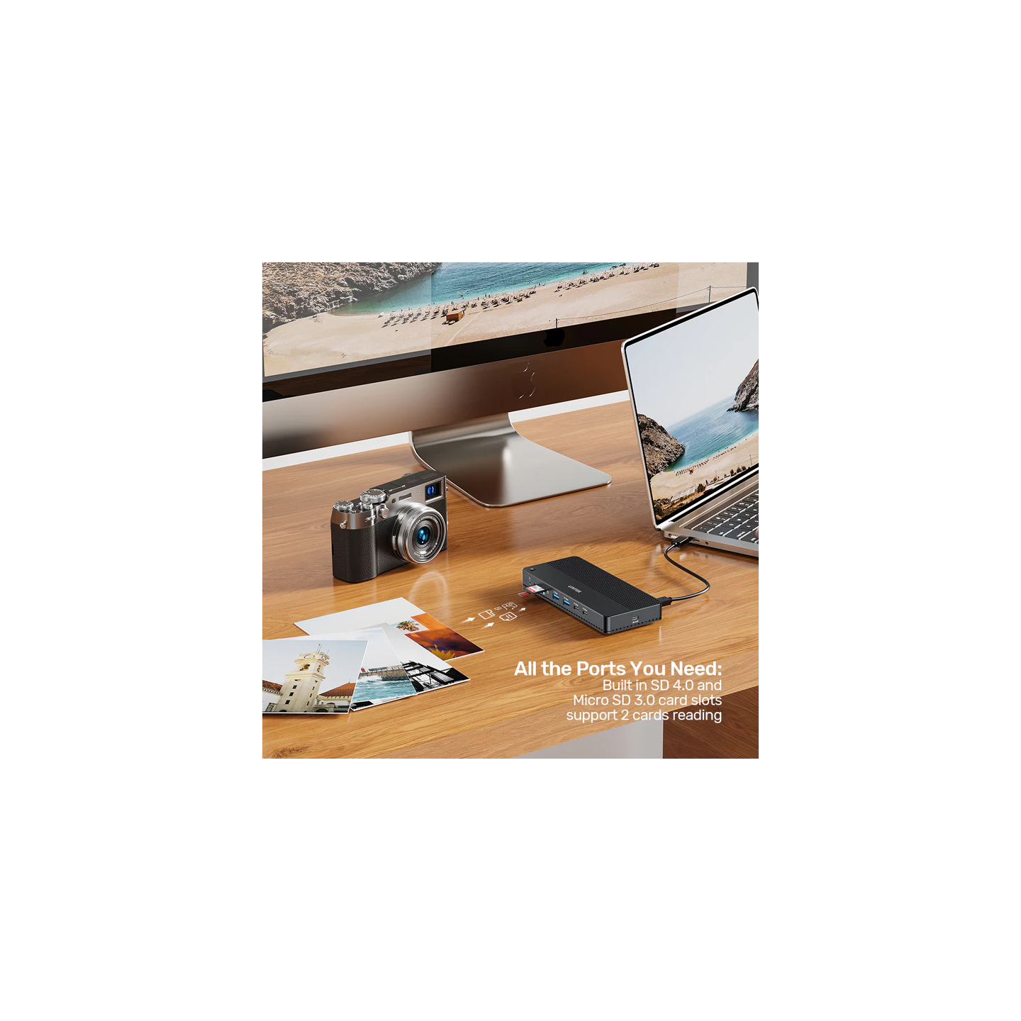 Unitek D1104A USB-C 13-in-1 8K Triple 4K Dock Station 100W PD 2.5G LAN — Armenius Store Cyprus