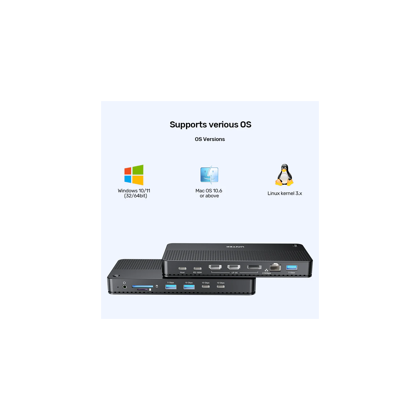 Unitek D1104A USB-C 13-in-1 Docking Station – 8K@30Hz, 100W PD | Armenius Store