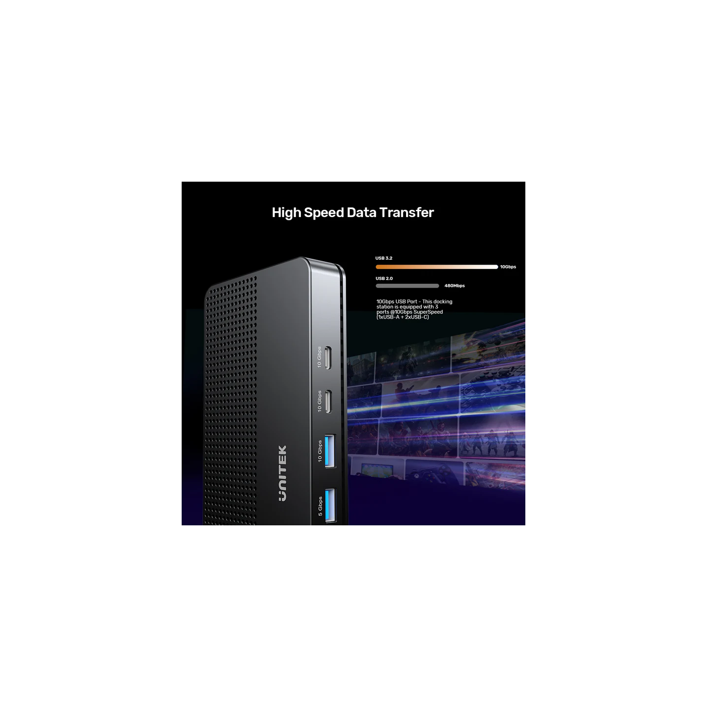 Unitek D1104A USB-C 13in1 8K Triple Display Docking Station USB3.2 & 2.5G Lan — Buy in Cyprus with Fast Delivery