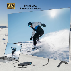 Unitek D1104A USB-C 13-in-1 8K Triple 4K Dock Station 100W PD 2.5G LAN — Armenius Store Cyprus