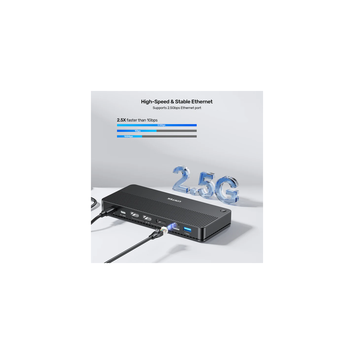 Unitek D1104A USB-C 13-in-1 8K Triple 4K Dock Station 100W PD 2.5G LAN — Armenius Store Cyprus