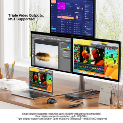 Unitek D1104A USB-C 13-in-1 8K Triple 4K Dock Station 100W PD 2.5G LAN — Armenius Store Cyprus