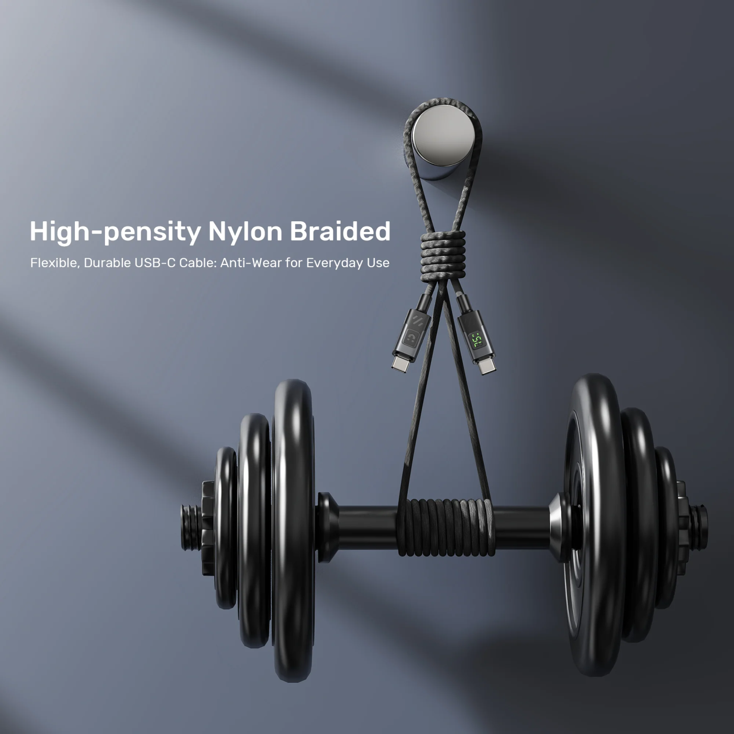 Unitek USB-C Cable PD60W Braided with Display 3.0m - C14158A-3M - PD60W Braided with Display 3.0m