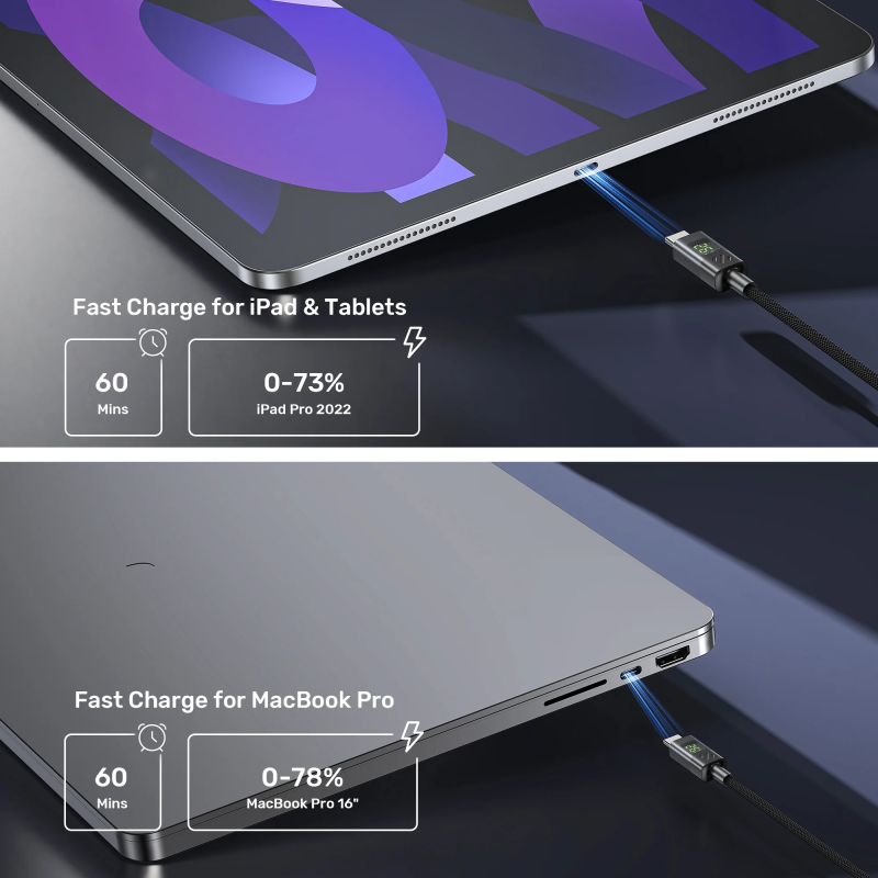 Buy Unitek USB-C Cable PD60W Braided with Display 3.0m - C14158A-3M - PD60W Brai... in Cyprus, Nicosia, Limassol, Larnaka, Pafos