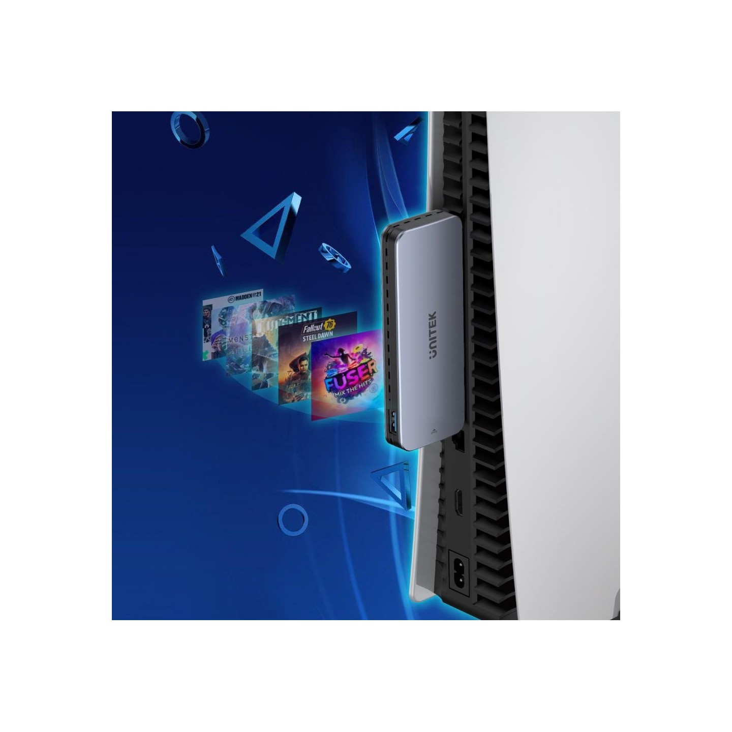 Unitek PCIe NVMe M2 SSD Enclosure For PS5 Storage Expansion - S1224A - PCIe NVMe M2 SSD Enclosure For PS5 Storage Expansion