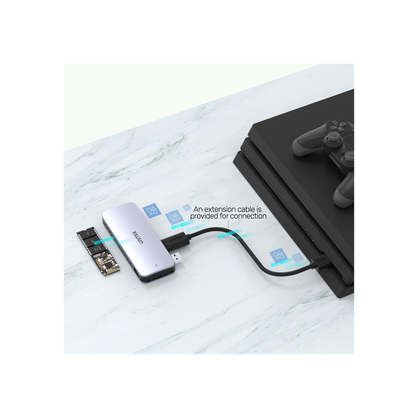 Unitek PCIe NVMe M2 SSD Enclosure For PS5 Storage Expansion - S1224A - PCIe NVMe M2 SSD Enclosure For PS5 Storage Expansion