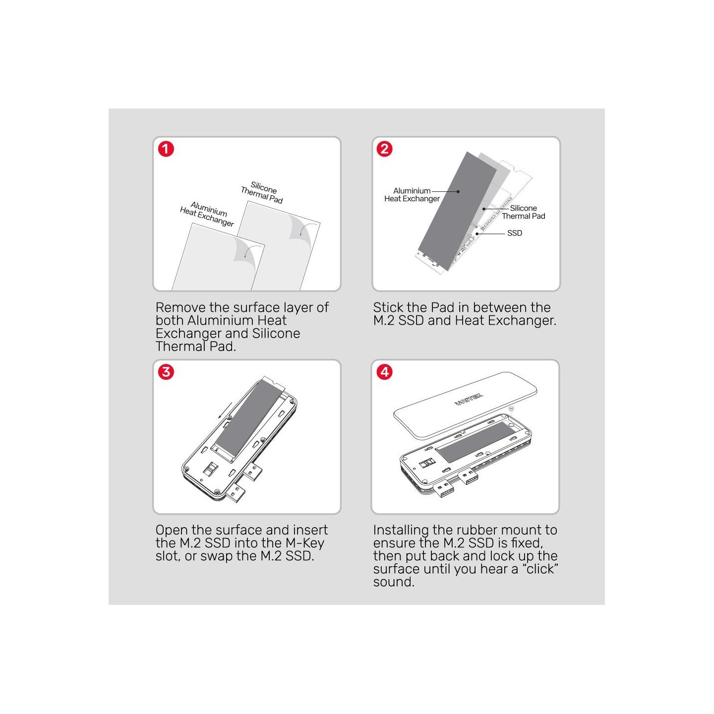 Unitek PCIe NVMe M2 SSD Enclosure For PS5 Storage Expansion - S1224A - PCIe NVMe M2 SSD Enclosure For PS5 Storage Expansion