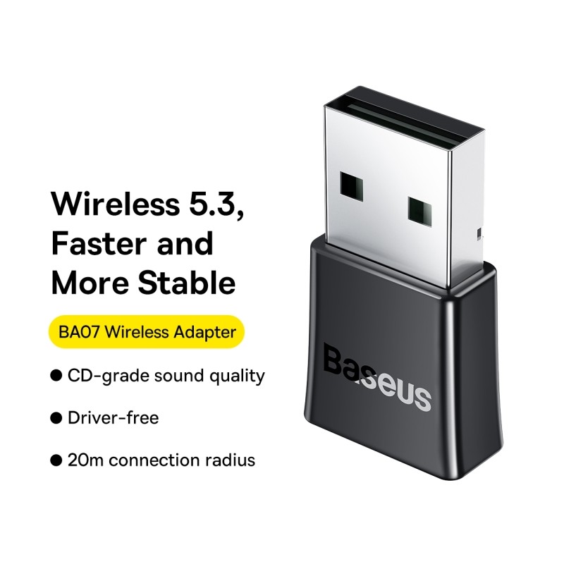Buy Baseus USB Adapter - BA07 - Bluetooth 5.3 Black in Cyprus, Nicosia, Limassol, Larnaka, Pafos
