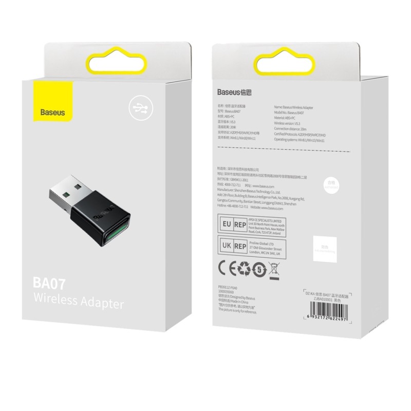 Buy Baseus USB Adapter - BA07 - Bluetooth 5.3 Black in Cyprus, Nicosia, Limassol, Larnaka, Pafos