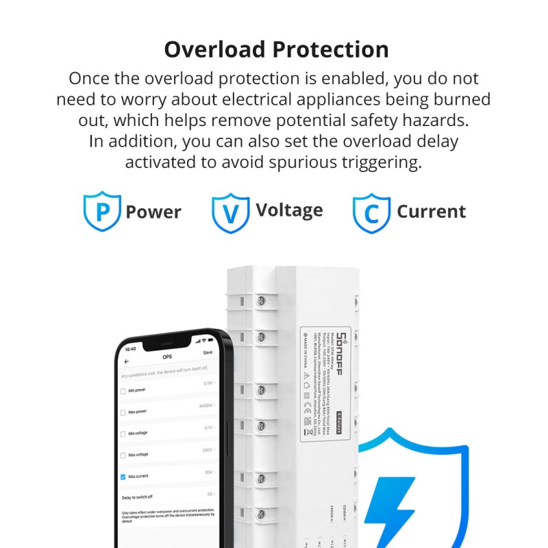 Buy Sonoff - SPM-4Relay - 20A Wifi Smart Switch in Cyprus, Nicosia, Limassol, Larnaka, Pafos