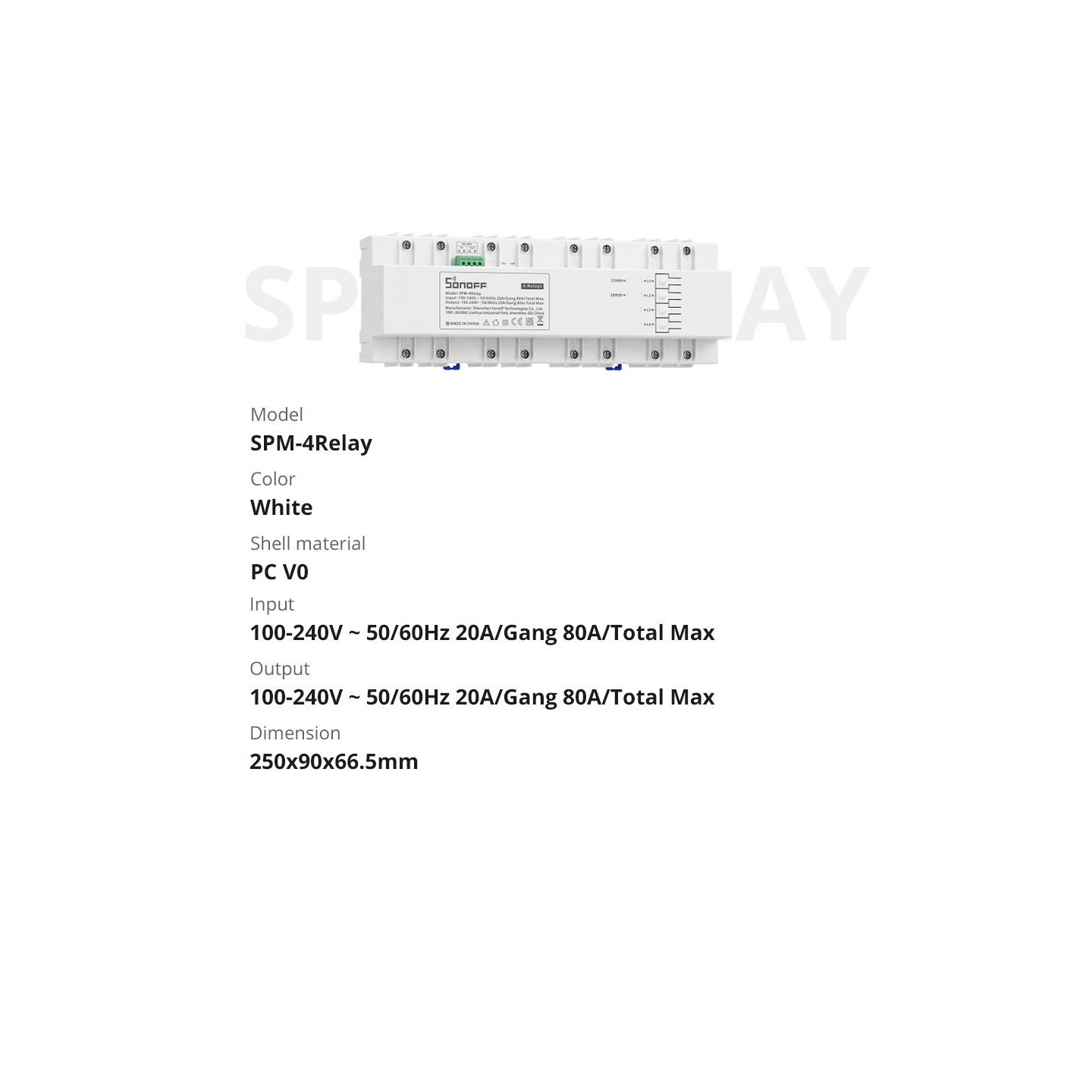 Sonoff - SPM-4Relay - 20A Wifi Smart Switch — Buy in Cyprus with Fast Delivery