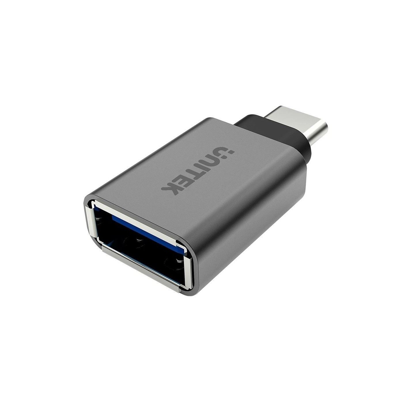 Unitek USB-A Female to USB-C Male 5Gbps Adaptor Gray - Y-A025CGY - USB-A to USB-C Adaptor, 5Gbps, Gray
