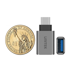 Buy Unitek USB-A Female to USB-C Male 5Gbps Adaptor Gray - Y-A025CGY - USB-A to ... in Cyprus, Nicosia, Limassol, Larnaka, Pafos