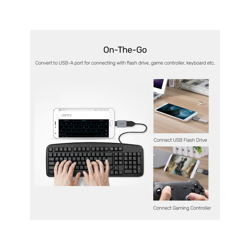 Buy Unitek USB-A Female to USB-C Male 5Gbps Adaptor Gray - Y-A025CGY - USB-A to ... in Cyprus, Nicosia, Limassol, Larnaka, Pafos