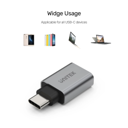 Buy Unitek USB-A Female to USB-C Male 5Gbps Adaptor Gray - Y-A025CGY - USB-A to ... in Cyprus, Nicosia, Limassol, Larnaka, Pafos