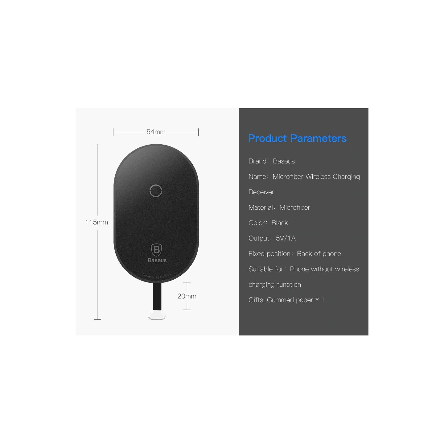 Baseus iPhone Wireless Charging Receiver - WXTE-A01 - iPhone Wireless Charging Receiver — Buy in Cyprus with Fast Delivery