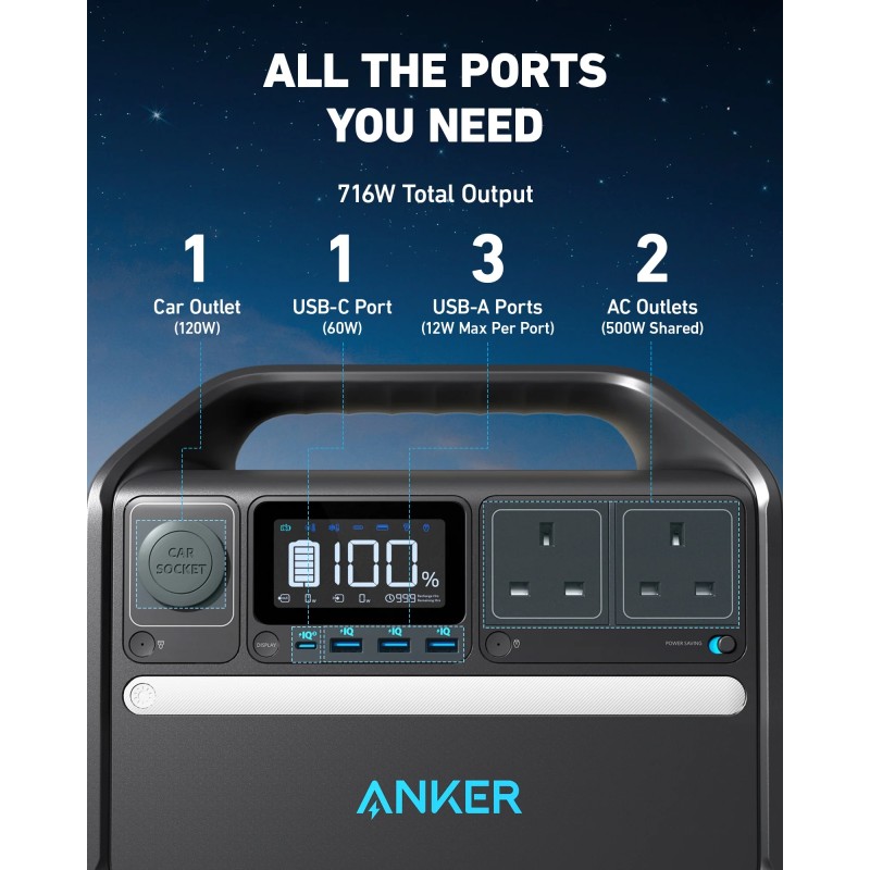 Buy Anker SOLIX Powerhouse - 535 - Portable Power Station 512WH UK in Cyprus, Nicosia, Limassol, Larnaka, Pafos