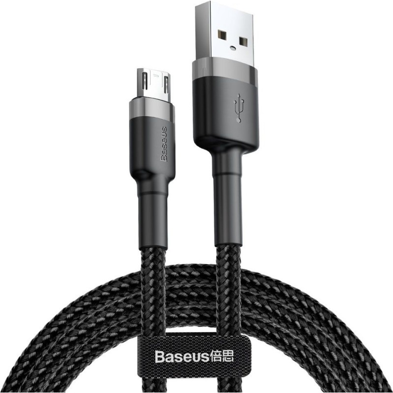 Buy Baseus Cafule Braided MicroUSB Cable - 2A 3.0m Black in Cyprus, Nicosia, Limassol, Larnaka, Pafos