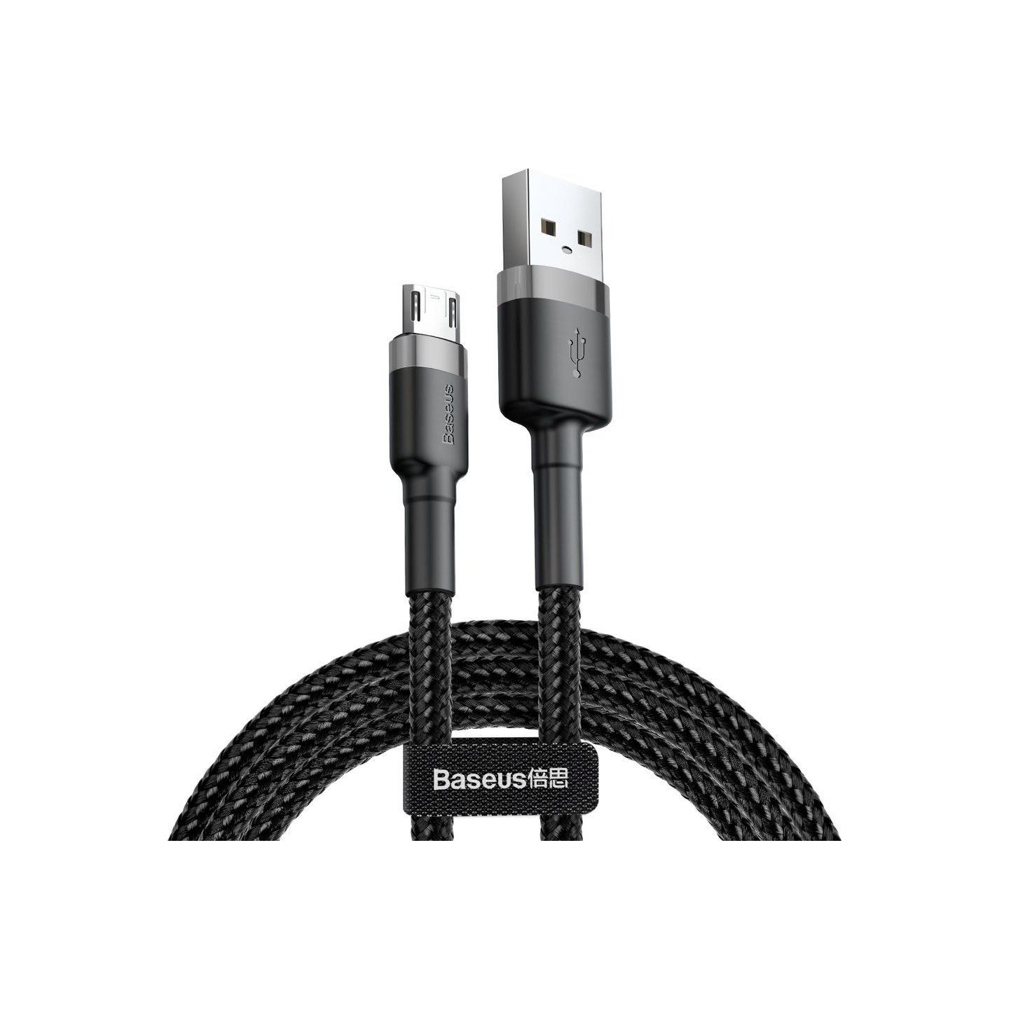 Baseus Cafule Braided MicroUSB Cable 2A 3.0m Black (Boxed) — Buy in Cyprus with Fast Delivery
