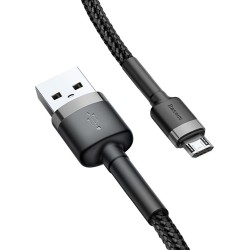Baseus Cafule Braided MicroUSB Cable 2A 3.0m Black (Boxed) — Buy in Cyprus with Fast Delivery