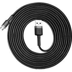 Baseus Cafule Braided MicroUSB Cable 2A 3.0m Black (Boxed) — Buy in Cyprus with Fast Delivery