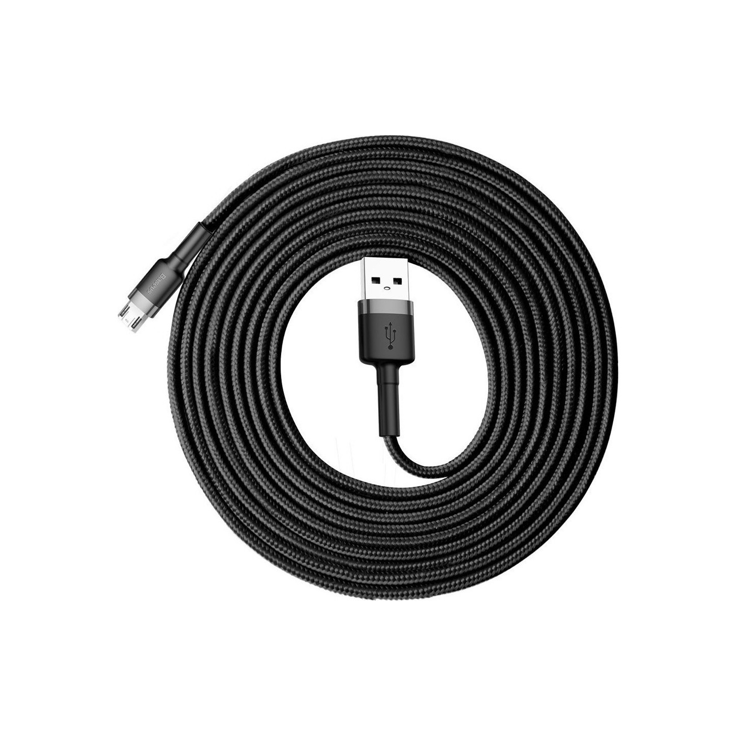 Baseus Cafule Braided MicroUSB Cable 2A 3.0m Black (Boxed) — Buy in Cyprus with Fast Delivery