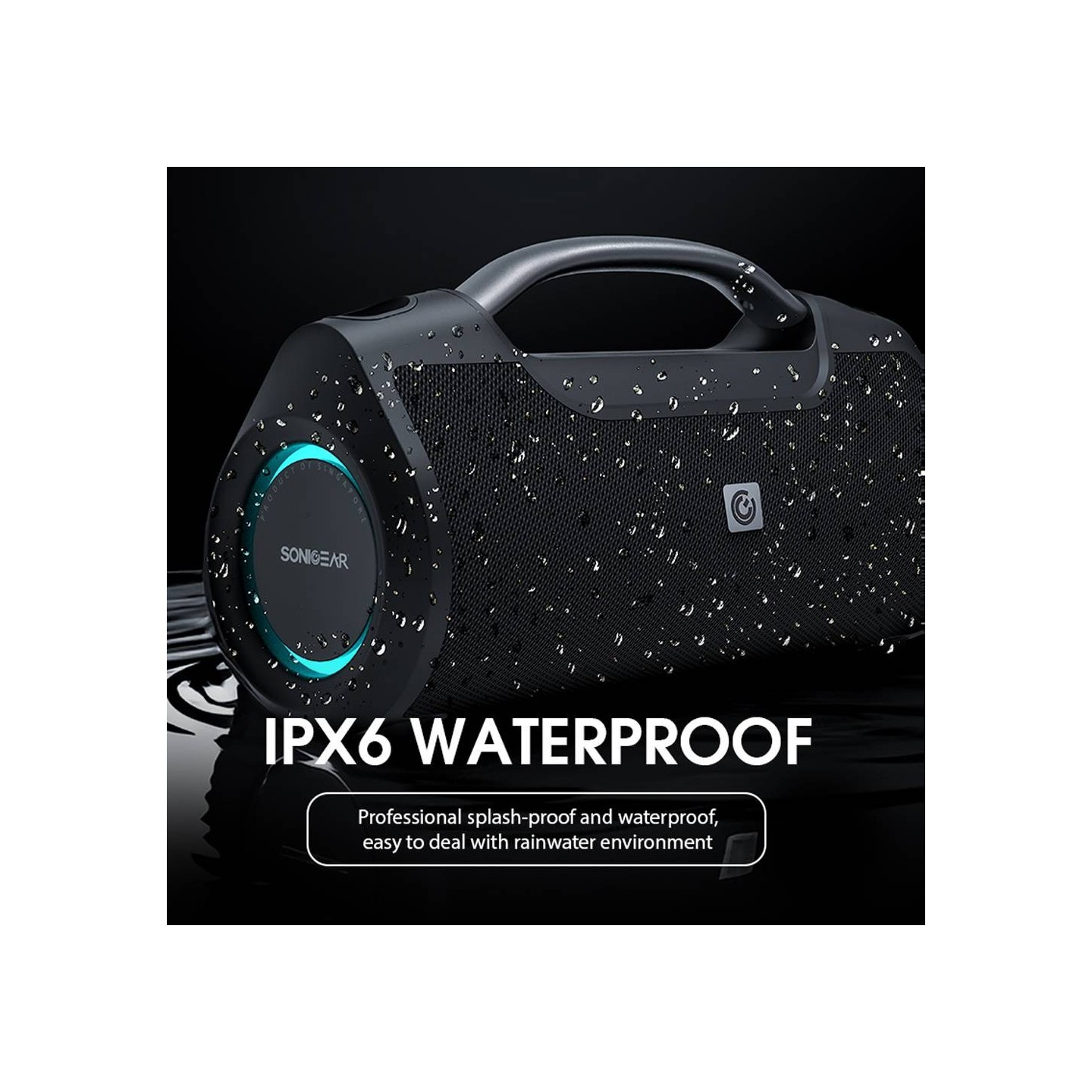 SonicGear StudioBeats III Powerful 120W Portable IPx6 Waterproof Speaker with Bluetooth, USB Large Battery, Microphon...