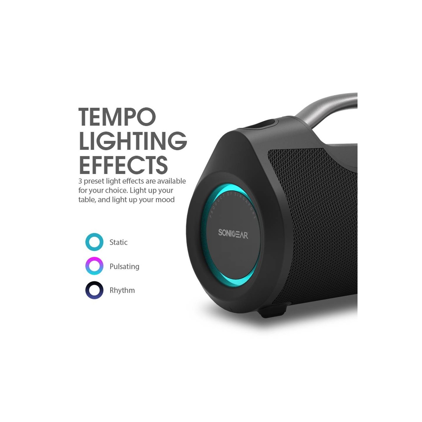 SonicGear StudioBeats III Powerful 120W Portable IPx6 Waterproof Speaker with Bluetooth, USB Large Battery, Microphon...