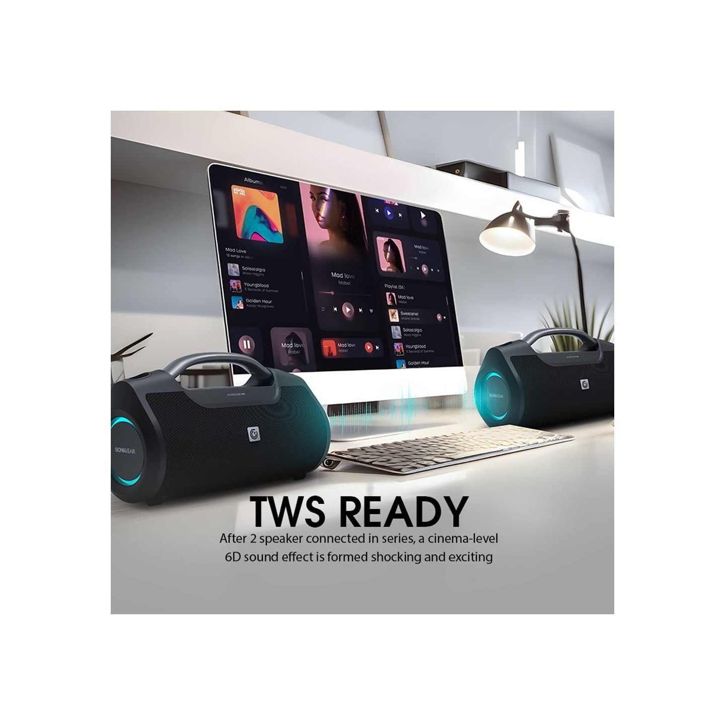 SonicGear StudioBeats III Powerful 120W Portable IPx6 Waterproof Speaker with Bluetooth, USB Large Battery, Microphon...