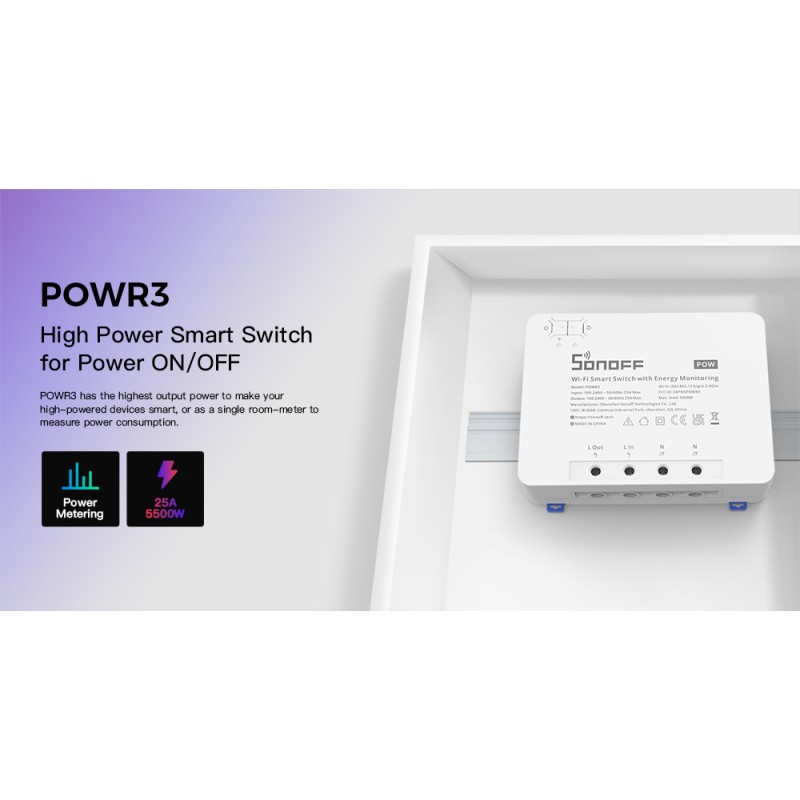 Buy Sonoff 25A WiFi Smart Switch - Pow R3 - 25A WiFi Smart Switch in Cyprus, Nicosia, Limassol, Larnaka, Pafos
