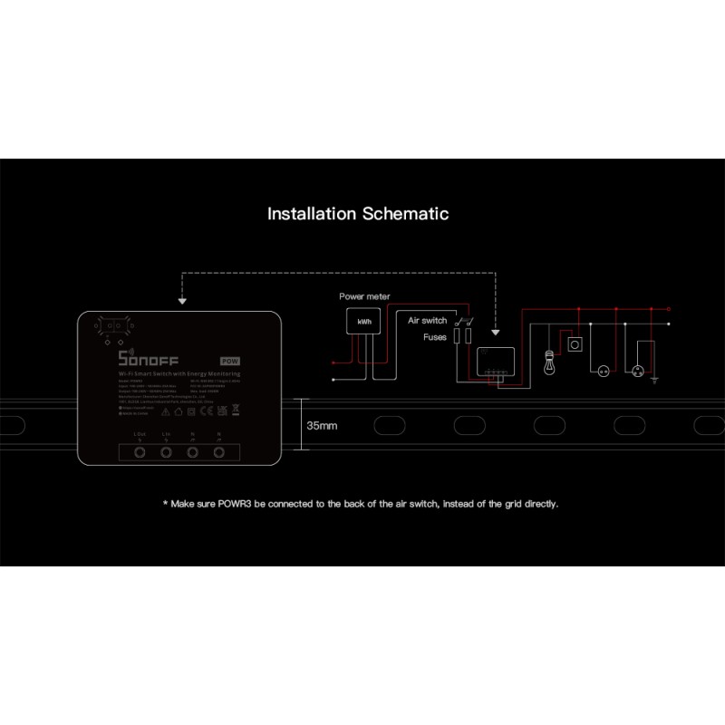 Buy Sonoff 25A WiFi Smart Switch - Pow R3 - 25A WiFi Smart Switch in Cyprus, Nicosia, Limassol, Larnaka, Pafos