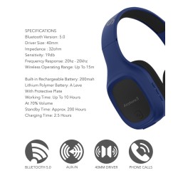 Buy SonicGear Bluetooth Headphones Blue - Airphone 5 - Bluetooth Headphones Blue in Cyprus, Nicosia, Limassol, Larnaka, Pafos