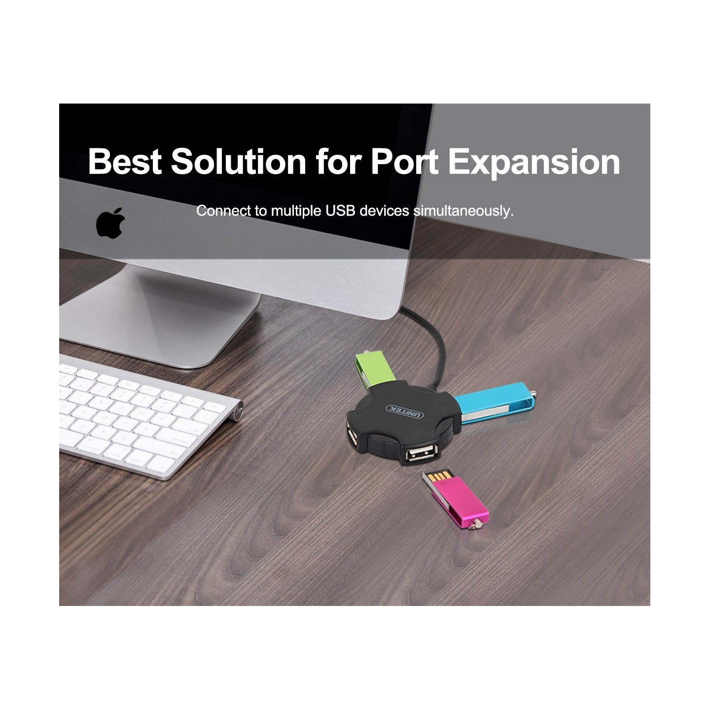 Unitek Y-2178 USB 2.0 4-Port Hub 30cm Cable | USB Expansion — Armenius Store Cyprus