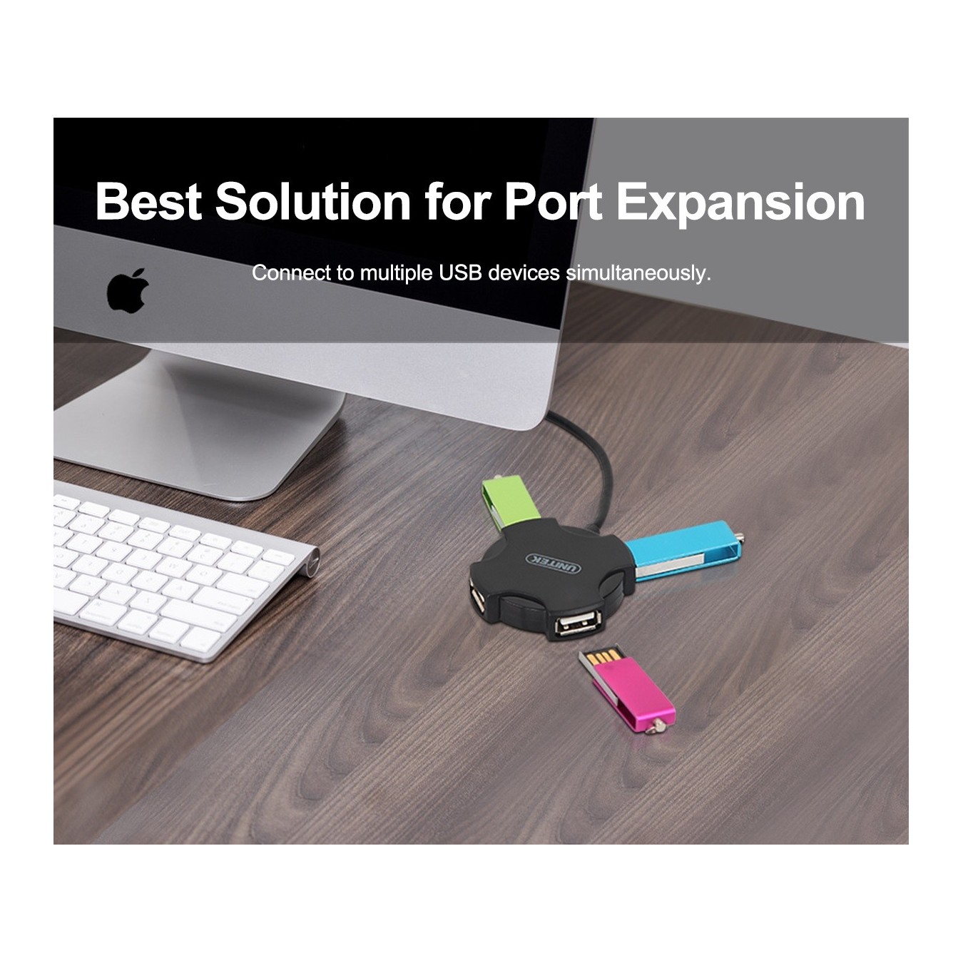Unitek Y-2178 USB 2.0 4-Port Hub – 30cm Cable | Armenius Store