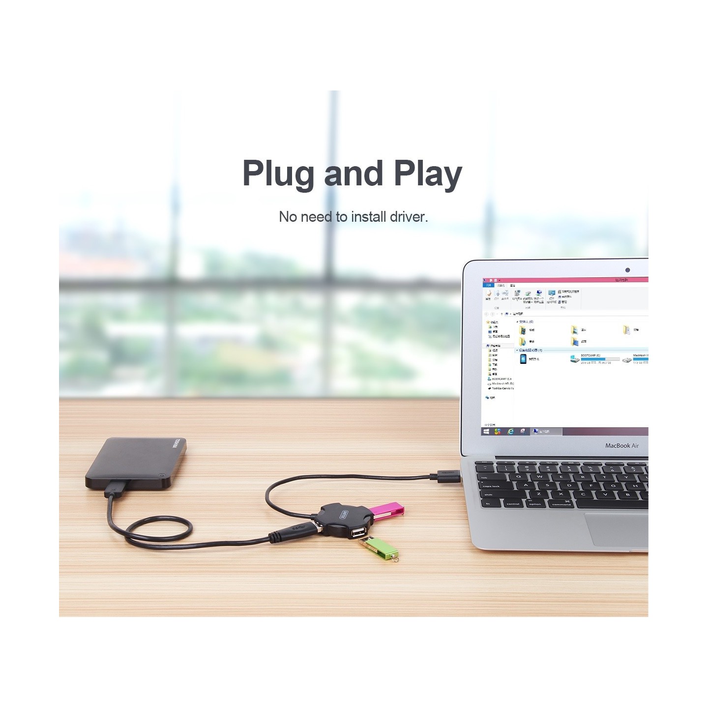 Unitek Y-2178 USB 2.0 4-Port Hub 30cm Cable | USB Expansion — Armenius Store Cyprus