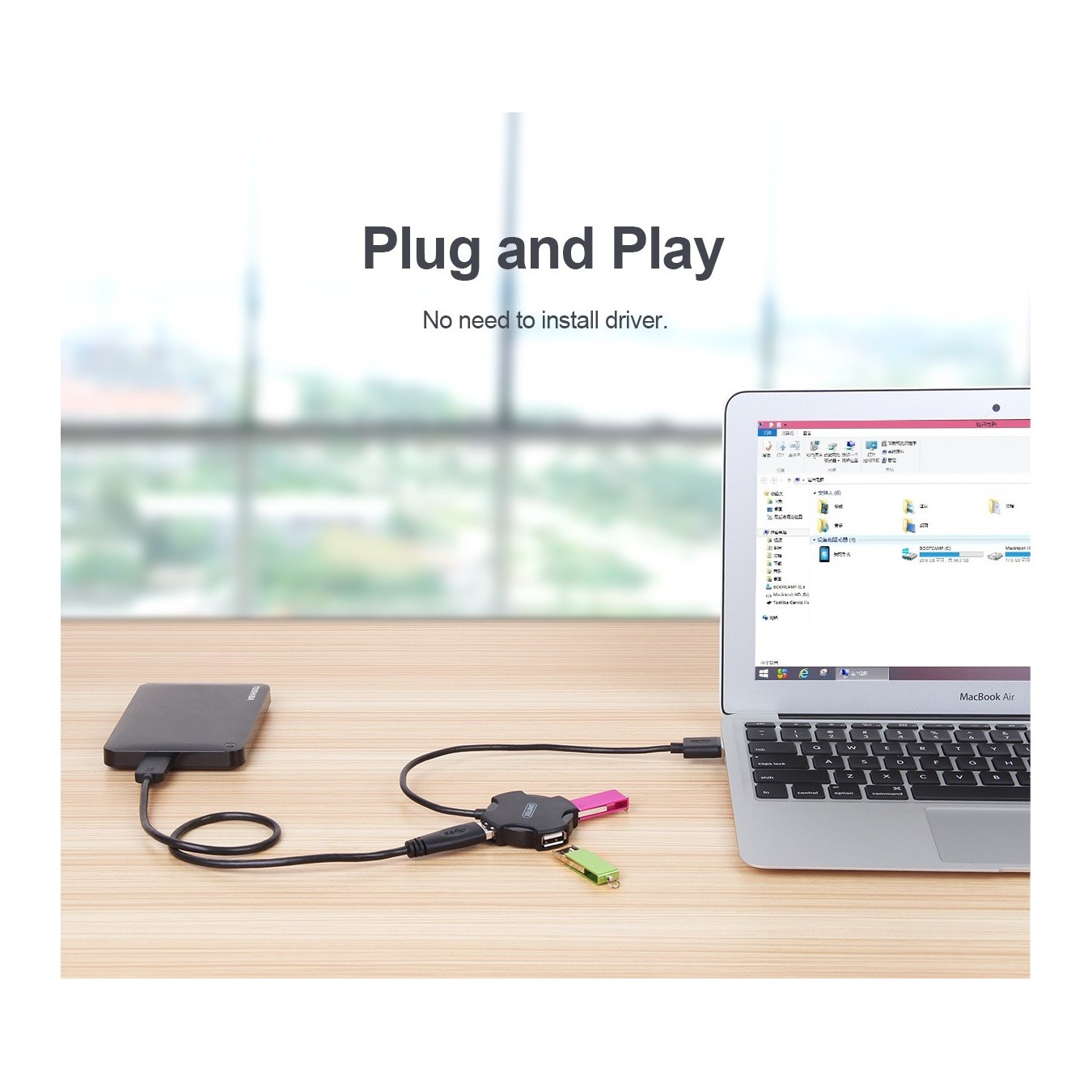 Unitek Y-2178 USB 2.0 4-Port Hub – 30cm Cable | Armenius Store