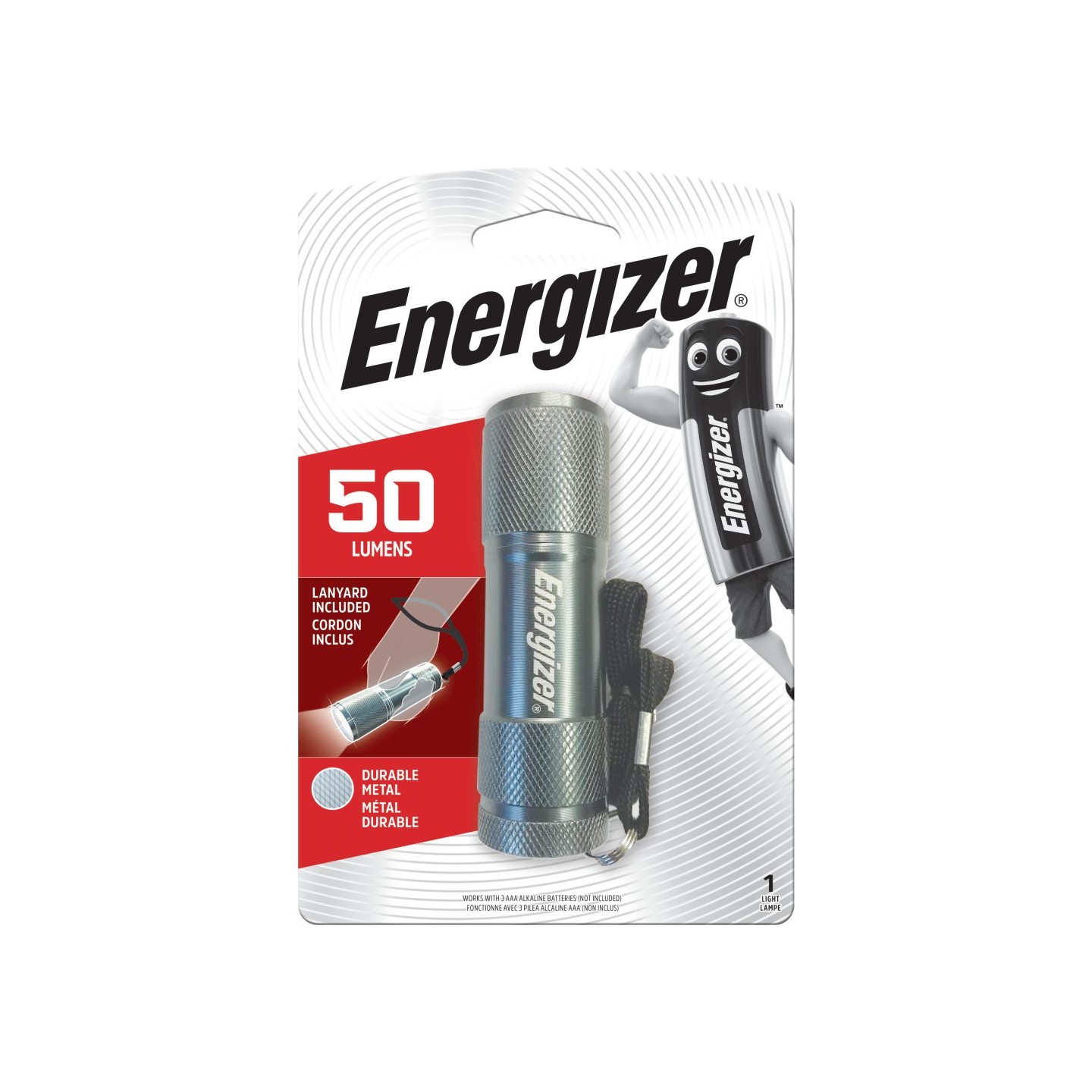 Energizer Metal Torch - 3AAA - 50 Lumens, Lightweight, Impact Resistant, Lanyard — Buy in Cyprus with Fast Delivery