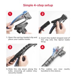 Buy Unitek Cable Organizer Spiral Wrap with Clamp - OT1102ABK-5M - Spiral Wrap w... in Cyprus, Nicosia, Limassol, Larnaka, Pafos