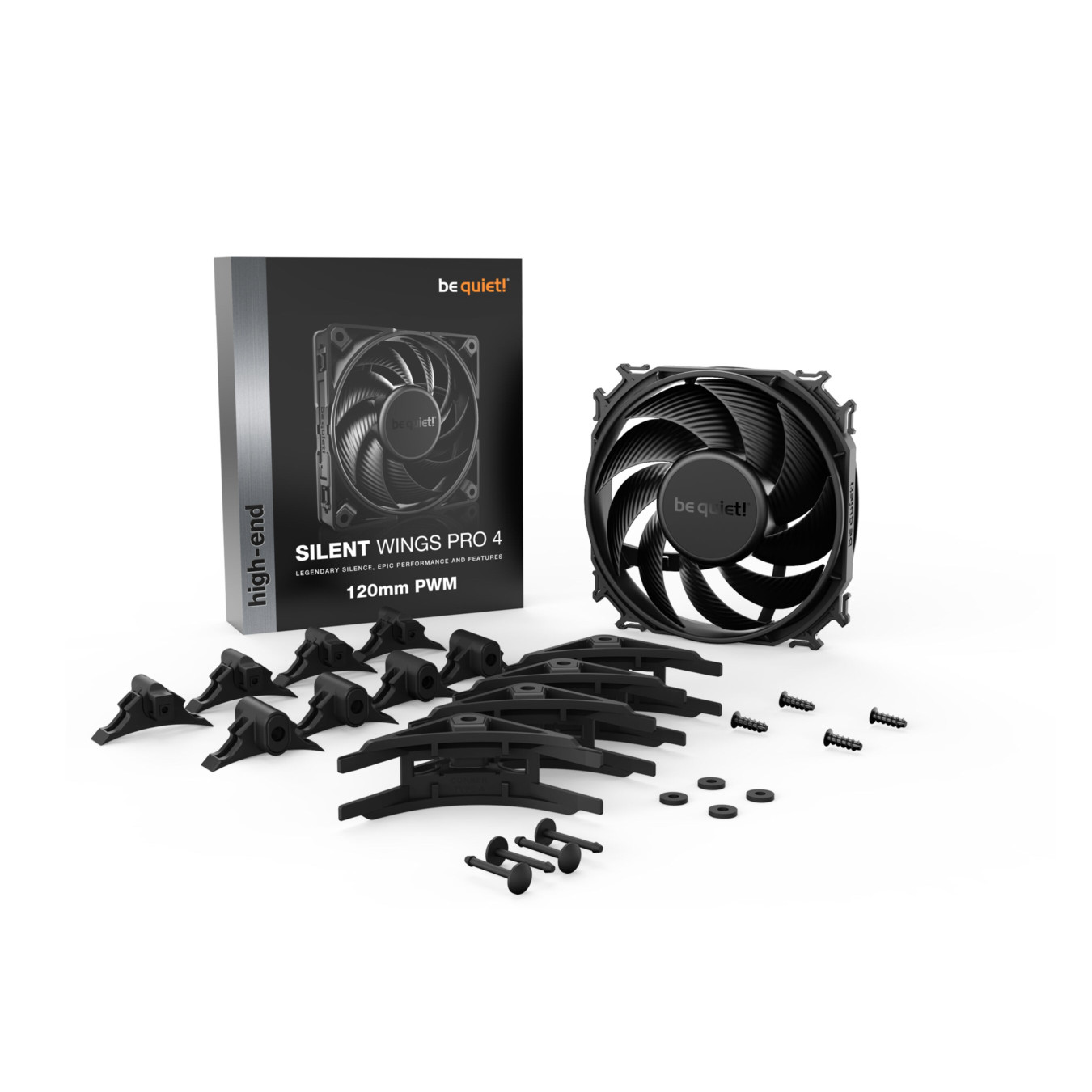 be quiet! SilentWings PRO 4 120mm PWM Case Fan - Black, 4-pin PWM, 3000 RPM — Buy in Cyprus with Fast Delivery
