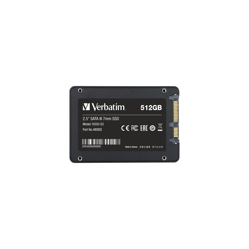 Verbatim Vi550 S3 512GB 2.5" SATA III SSD - 520/500 MB/s - 49352 (Boxed) — Buy in Cyprus with Fast Delivery