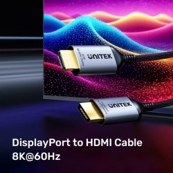 Buy Unitek DisplayPort 1.4 to HDMI 2.1 Cable - V1610A02 - 8K60Hz 1.8m in Cyprus, Nicosia, Limassol, Larnaka, Pafos