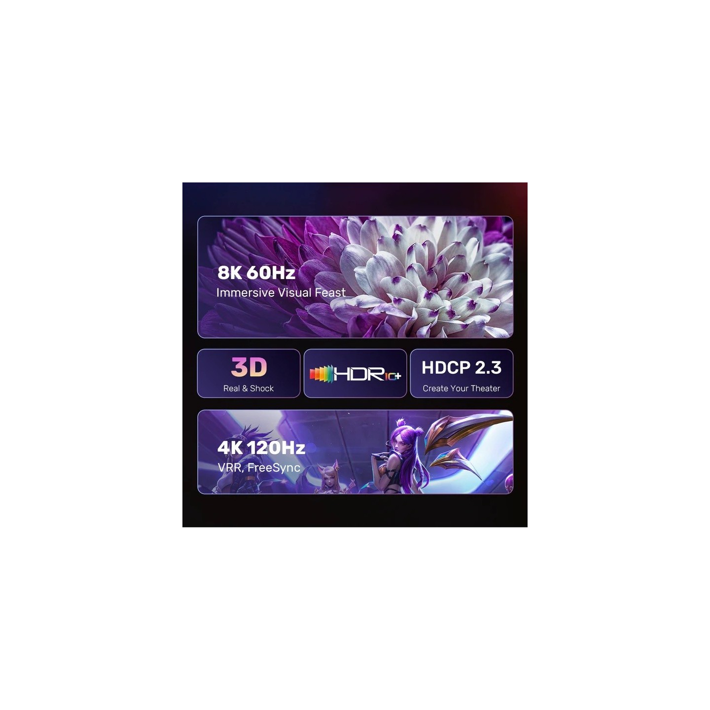 Unitek DisplayPort 1.4 to HDMI 2.1 Cable - V1610A02 - 8K60Hz 1.8m — Buy in Cyprus with Fast Delivery