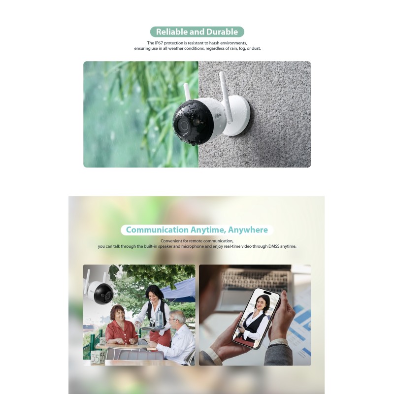 Buy Dahua IP 4.0MP 2.8mm Wifi Bullet Dual Illumination - F4C-PV - IP, 4.0MP, 2.8... in Cyprus, Nicosia, Limassol, Larnaka, Pafos