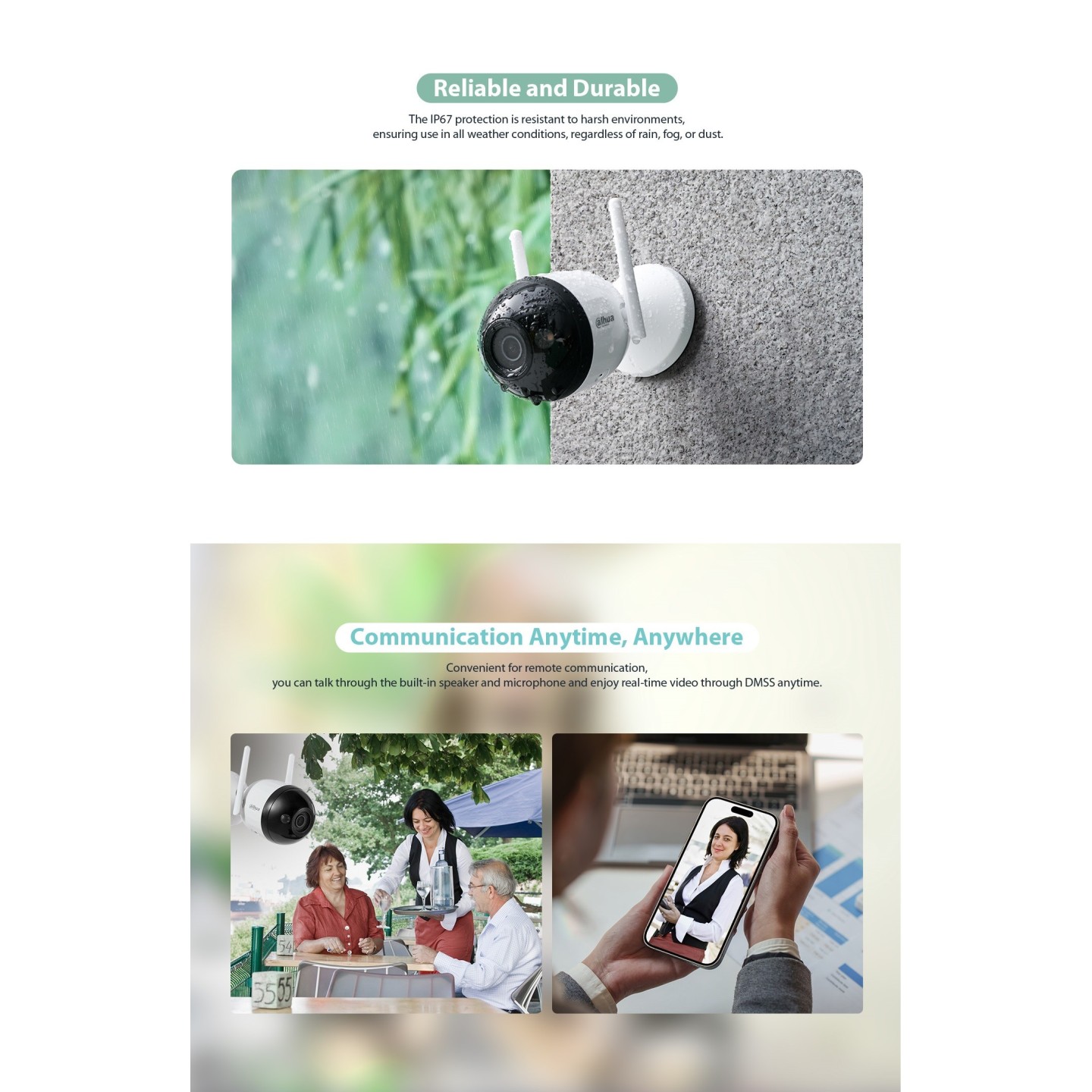 Dahua IP 4.0MP 2.8mm Wifi Bullet Dual Illumination - F4C-PV - IP, 4.0MP, 2.8mm, Wifi, Bullet, Dual Illumination