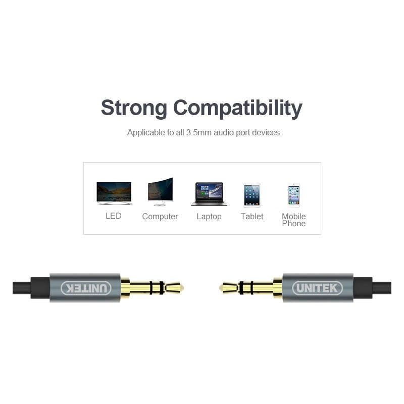 Buy Unitek Audio Cable - Y-C926ABK - 3.5mm to 3.5mm Audio Cable 1.0m in Cyprus, Nicosia, Limassol, Larnaka, Pafos