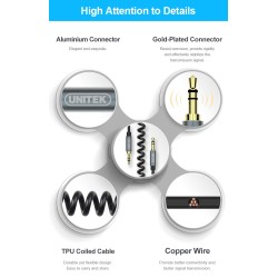 Buy Unitek Audio Cable - Y-C926ABK - 3.5mm to 3.5mm Audio Cable 1.0m in Cyprus, Nicosia, Limassol, Larnaka, Pafos